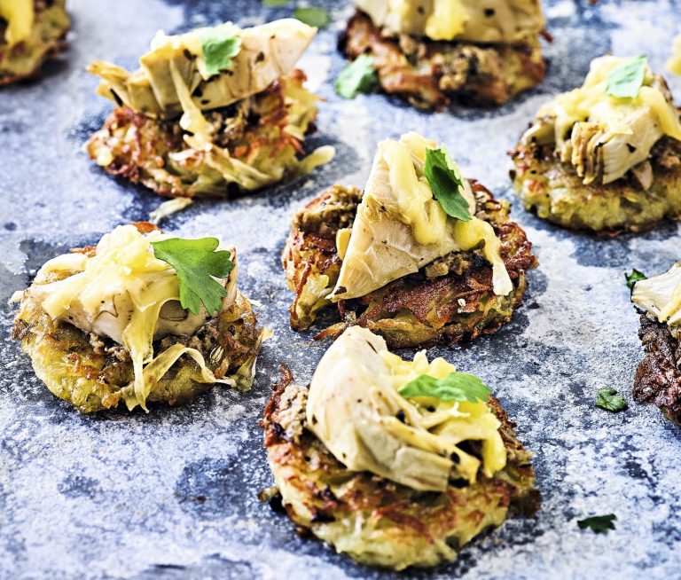 IDEAL FOR YOUR CHRISTMAS PARTY: ARTICHOKE AND OLIVE RÖSTI