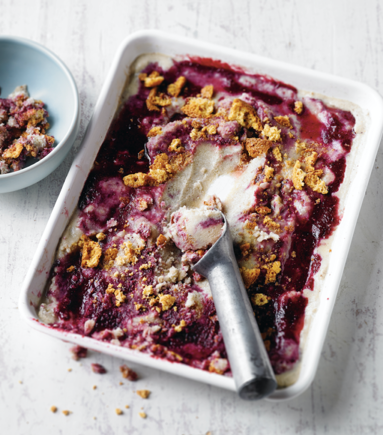 THE IDEAL TREAT: CHERRY, VANILLA & AMARETTI CRUMB GELATO