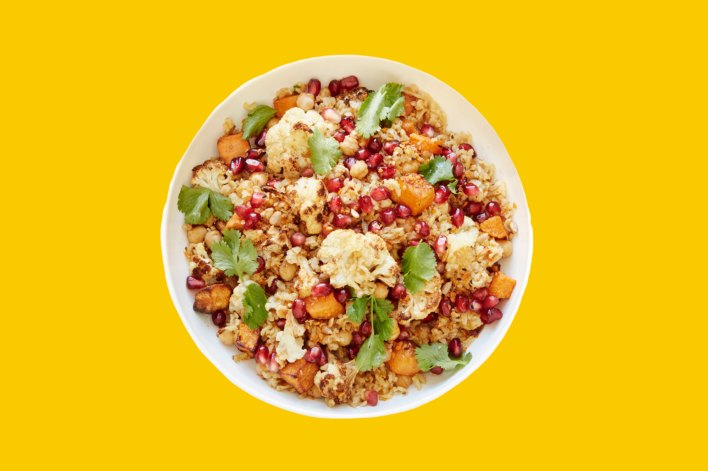 THE IDEAL RECIPE FOR BUTTERNUT, SWEET POTATO & CAULIFLOWER PILAF