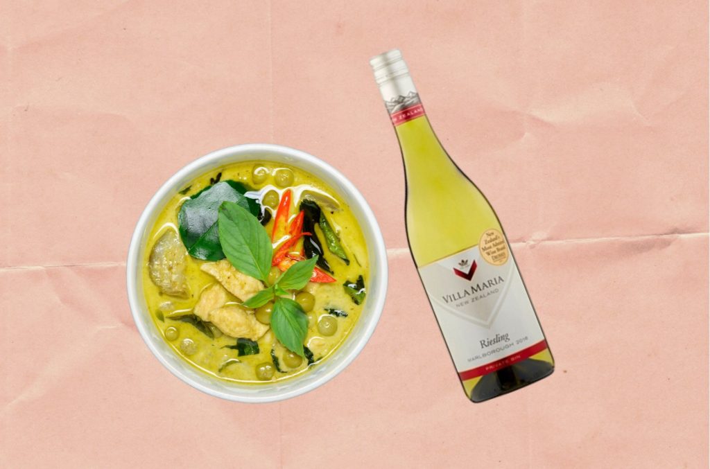 WHAT TO DRINK WITH THAI GREEN CURRY: ‘VILLA MARIA PRIVATE BIN RIESLING 2018 MARLBOROUGH