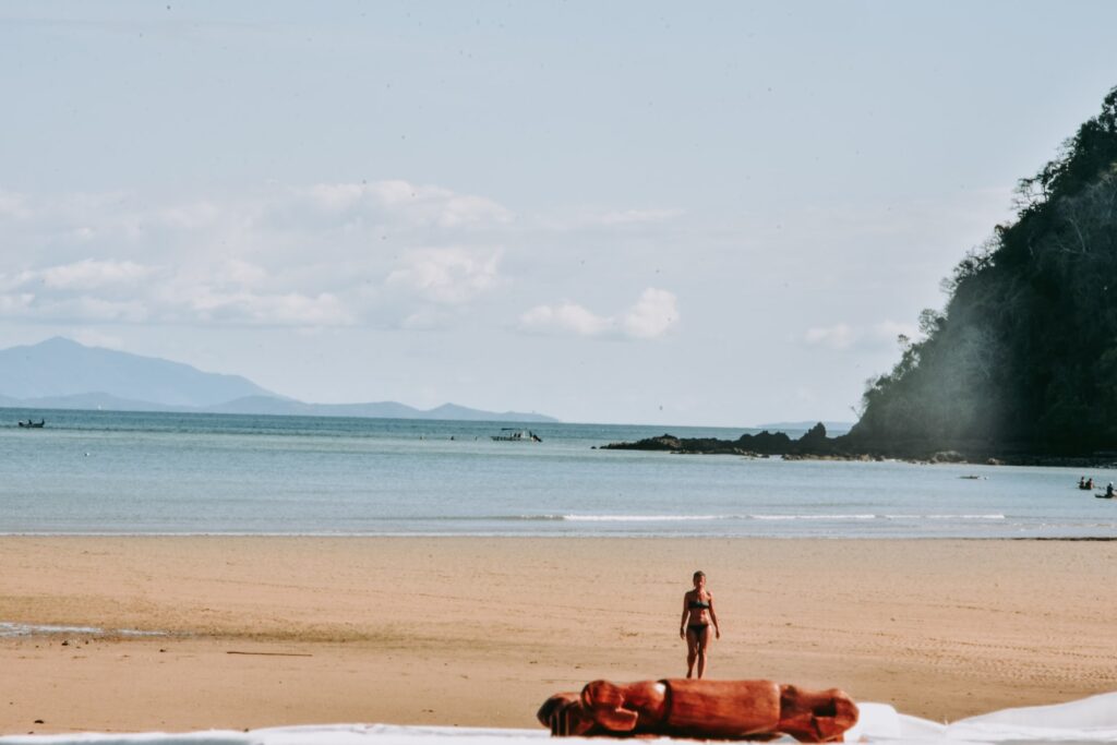 woman on nosy be beach 