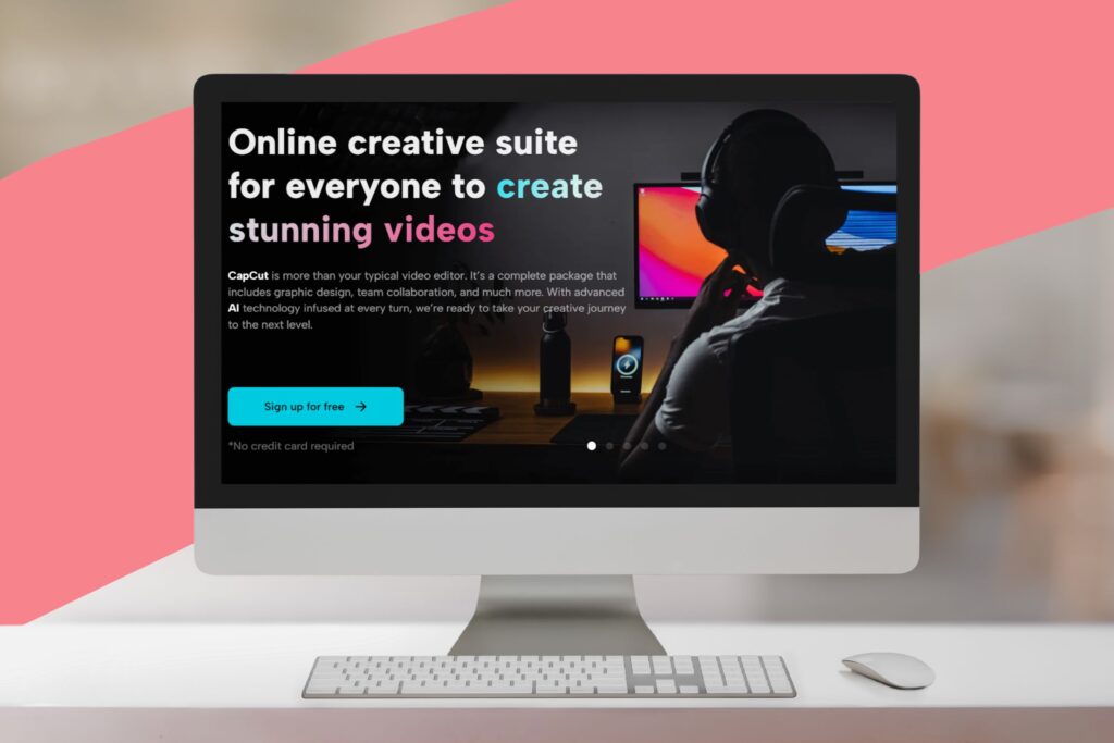 CapCut creative suite for video editing, graphic design, and more