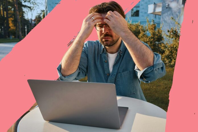 man on computer