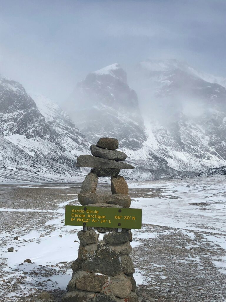 
Arctic Circle marker in Auyuittuq National Park.
